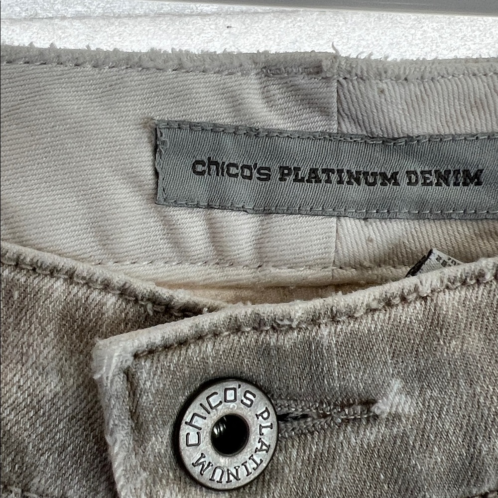 Chico's Platinum Denim in Light Tan - Picture 2 of 6